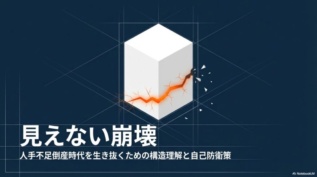過去の倒産モデル（売上減少・放漫経営による「攻めの失敗」）と、現在の倒産モデル